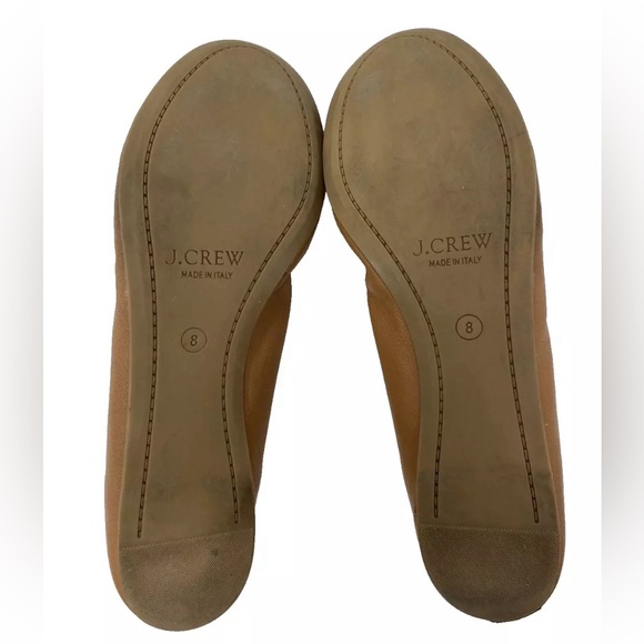 J CREW Women’s Tan Ballet Flats Slip on Shoes Size 8 Made in Italy - Picture 5 of 6